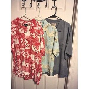3 Men’s Dress Shirt Size XL Button Up Short Sleeve Hawaiian Jaxx/George (#J-23)